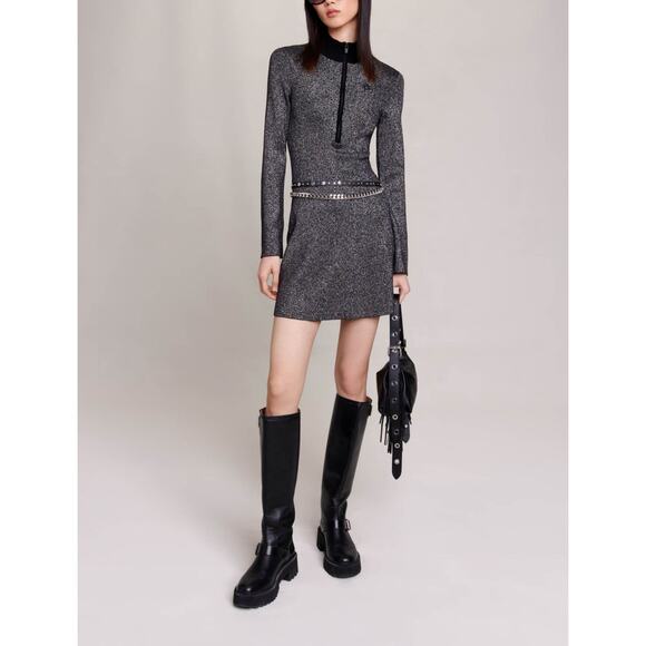 Maje Dresses & Skirts - Maje, Short glittery knit dress, MSRP $345